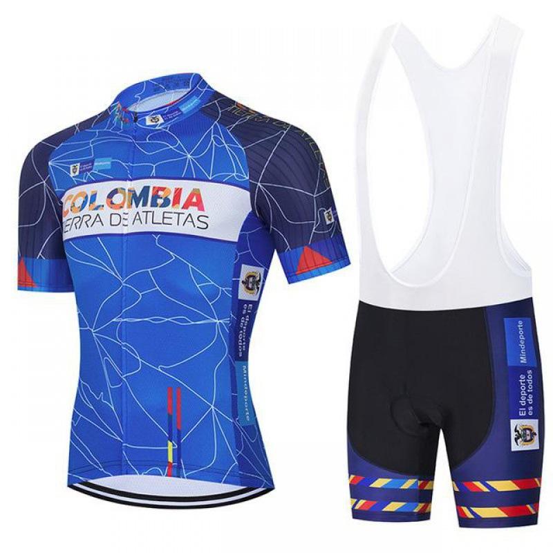 Colombia Cycling Team Jersey Bike Shorts Bib Set Ropa Summer Breathable Outdoor Cycling Suit Set