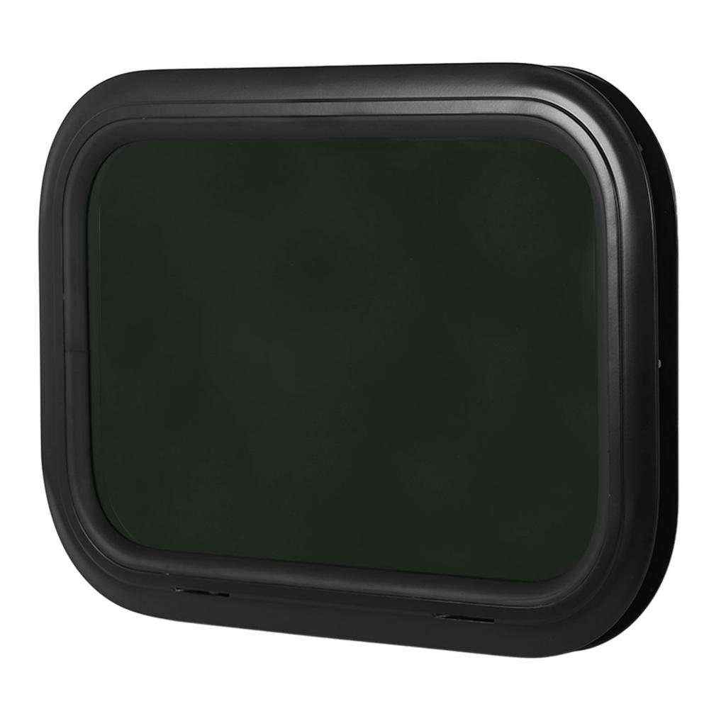 Окно для фургона 600x500 мм, фиксированное, окно входной двери, черное, прозрачное стекло с рамой, для фургона, кемпера, каравана, для 33‑38 мм