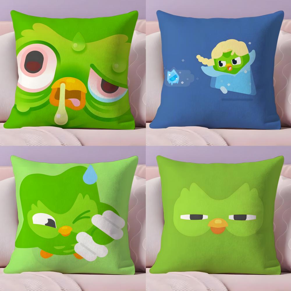 D-Duolingo Сова D-Duo Наволочка Плюшевая Ткань Мягкая Двусторонняя Печать Диван Теплый Зимний Домашний Подарок Наволочка