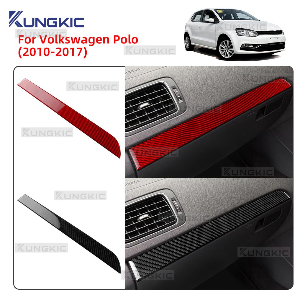 Carbon Fiber Style Interior Sticker for VW Volkswagen Polo MK5 6R 6C 2010-2017 Passenger Side Strip