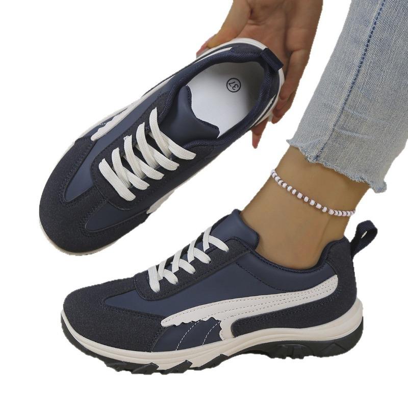 Spring and Autumn New Color Matching Casual Sports Shoes Lace-up Thick-soled Breathable Running Shoes Children