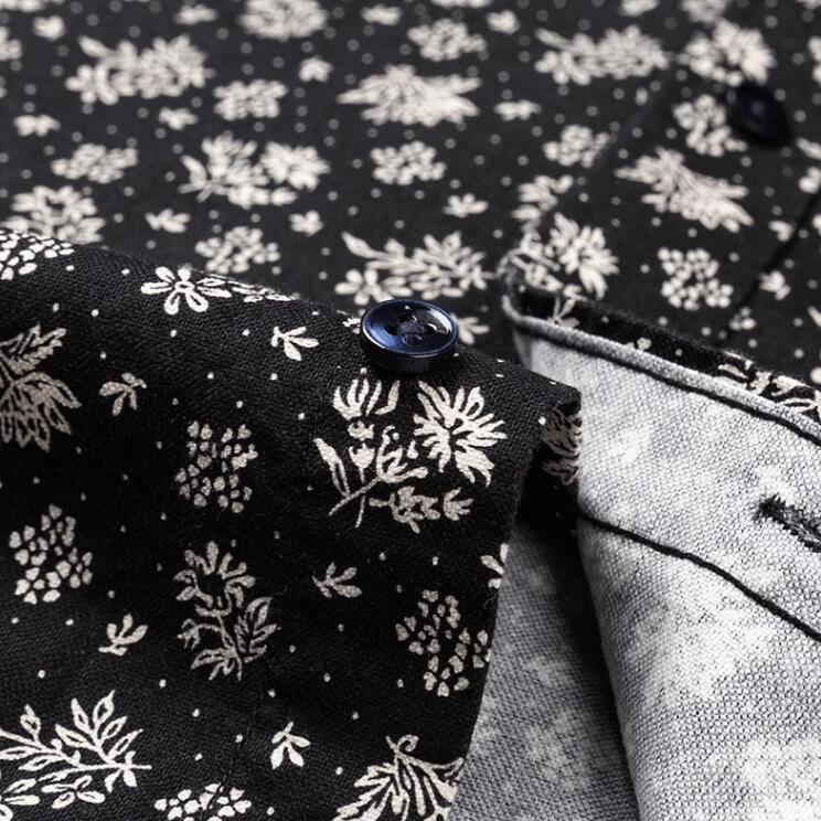 Новые мужские повседневные рубашки с цветочным принтом больших размеров 7XL, хлопковая рубашка с длинным рукавом, обычная мужская рубашка для отдыха