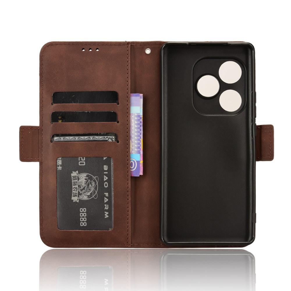 Flip Case for Realme GT 6 / 6T, Card Slot, Brown