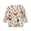 Children's 3/4 Sleeve Round Neck Top Christmas Tree Printed Everyday Casual Top