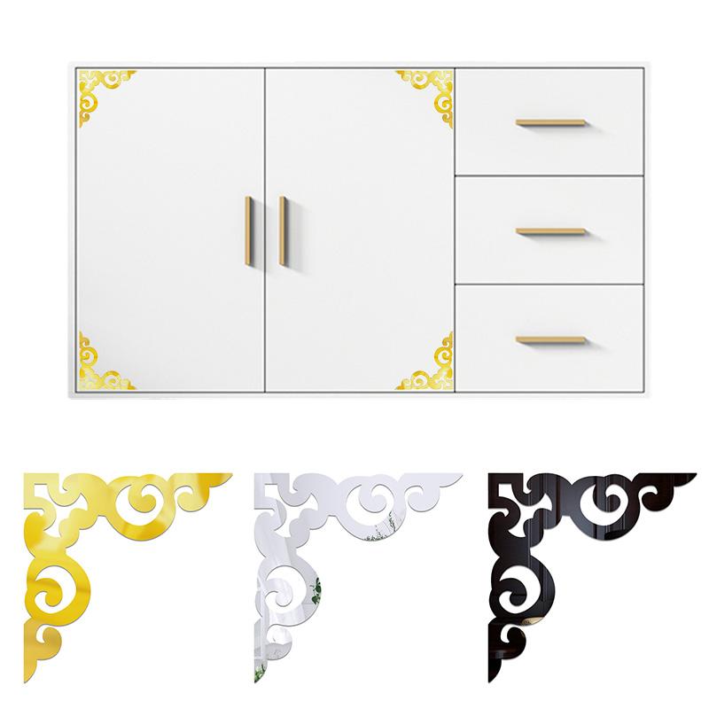 10 шт. Фоновые акриловые самоклеящиеся обои для шкафа, украшения для углов, домашнего декора, наклейки на стены, наклейки на потолок, зеркала 3D