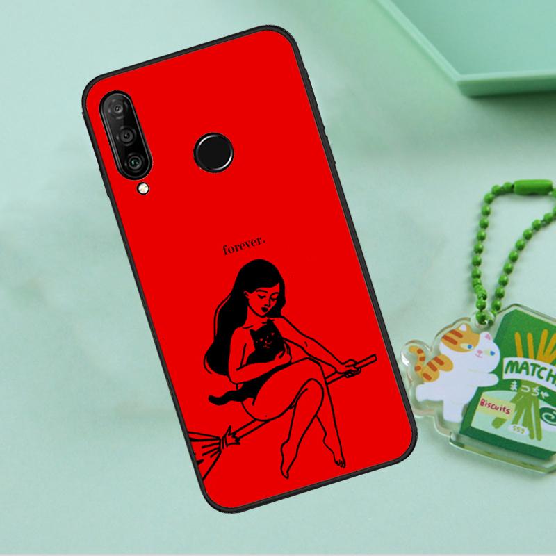 Красная Эстетика Рисунки Искусство Для Huawei Nova 10 9 SE 5T 12s 12i 11i Y91 Y90 Y60 Y70 Y72 Y61 P20 P40 P30 Lite P60 Pro Чехол