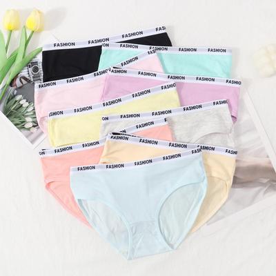 Женские трусы из чистого хлопка средней посадки конфетных цветов