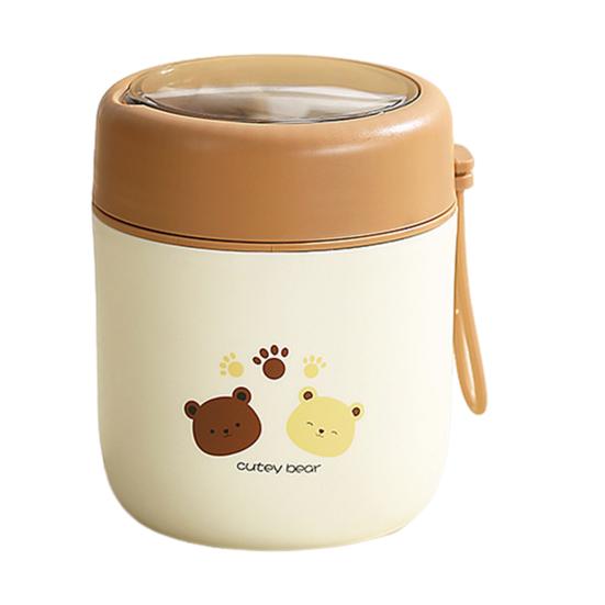 Изолированная чашка для супа Yousheng для горячей еды, детская вакуумная банка для еды из нержавеющей стали с ложкой, герметичный широкий горлышко, термоконтейнер для обеда