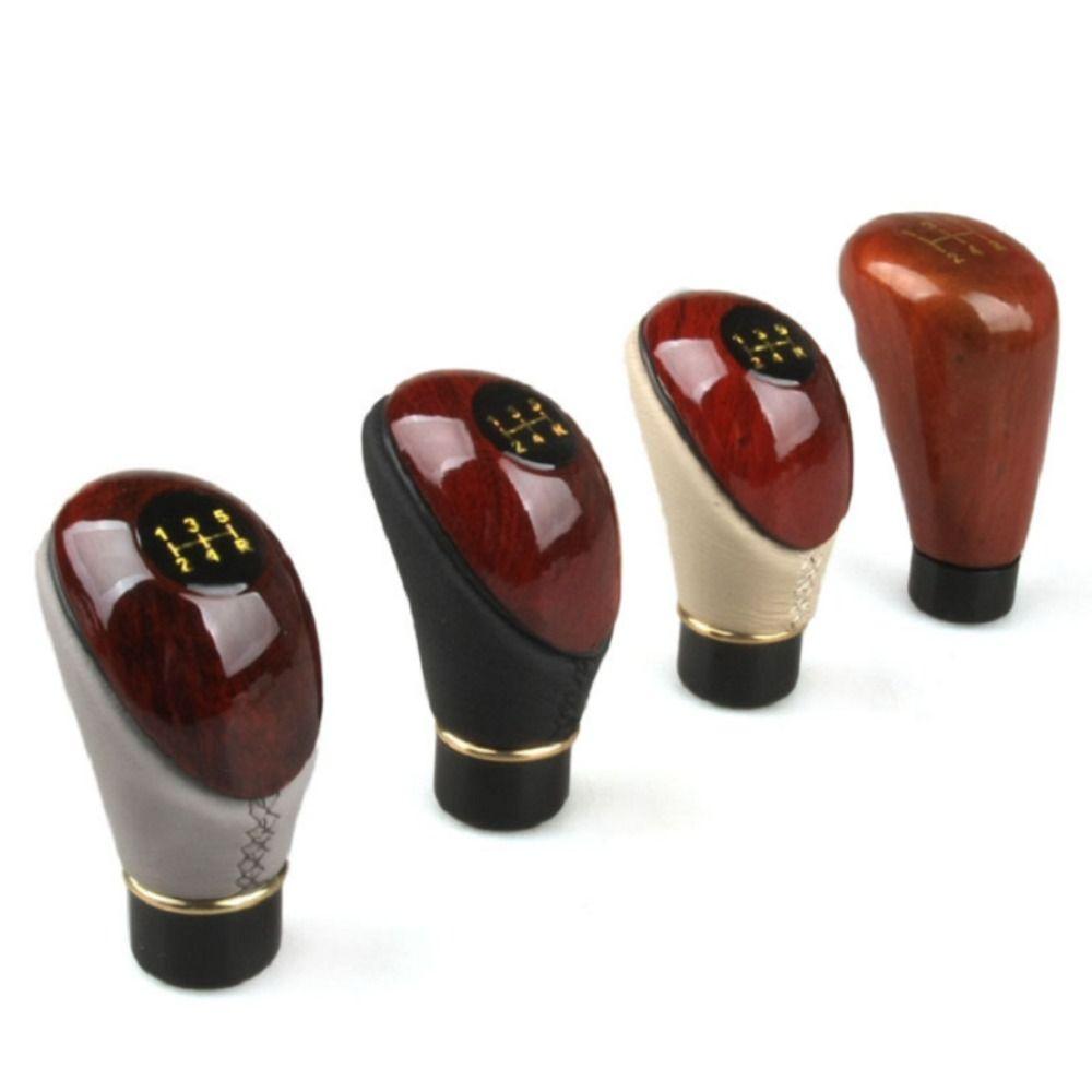 Knob Gloss Imitation Peach Wood Manual Gear Stick Knob Shift Shifter 5-Speed Lever Car Shift Knob