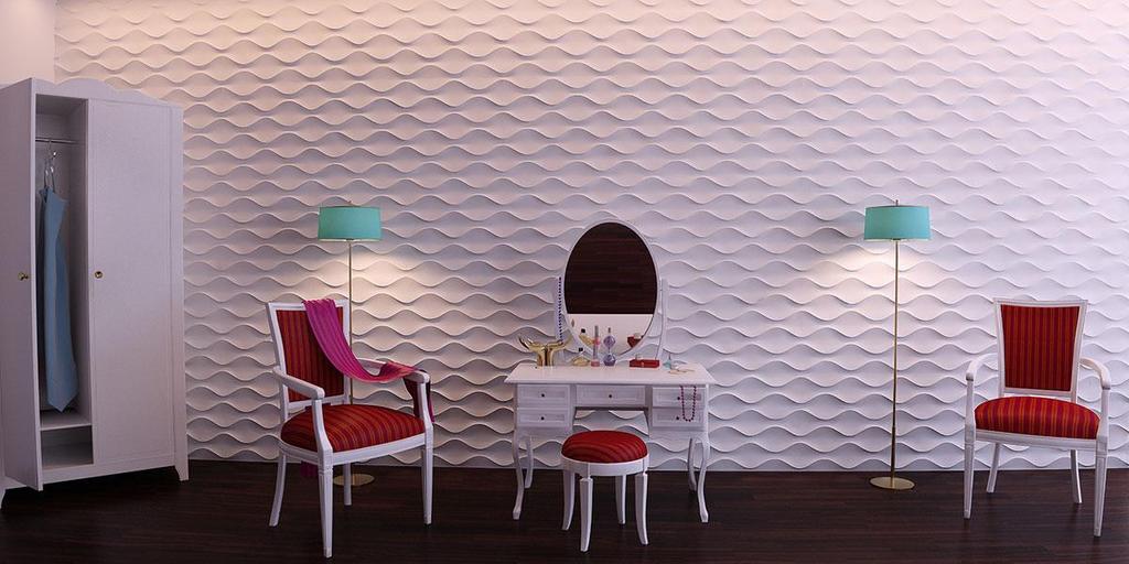3D Wall Panel Mold for Gypsum, Plaster or Concrete Tile for Decorative Wall Panels 'Duna'