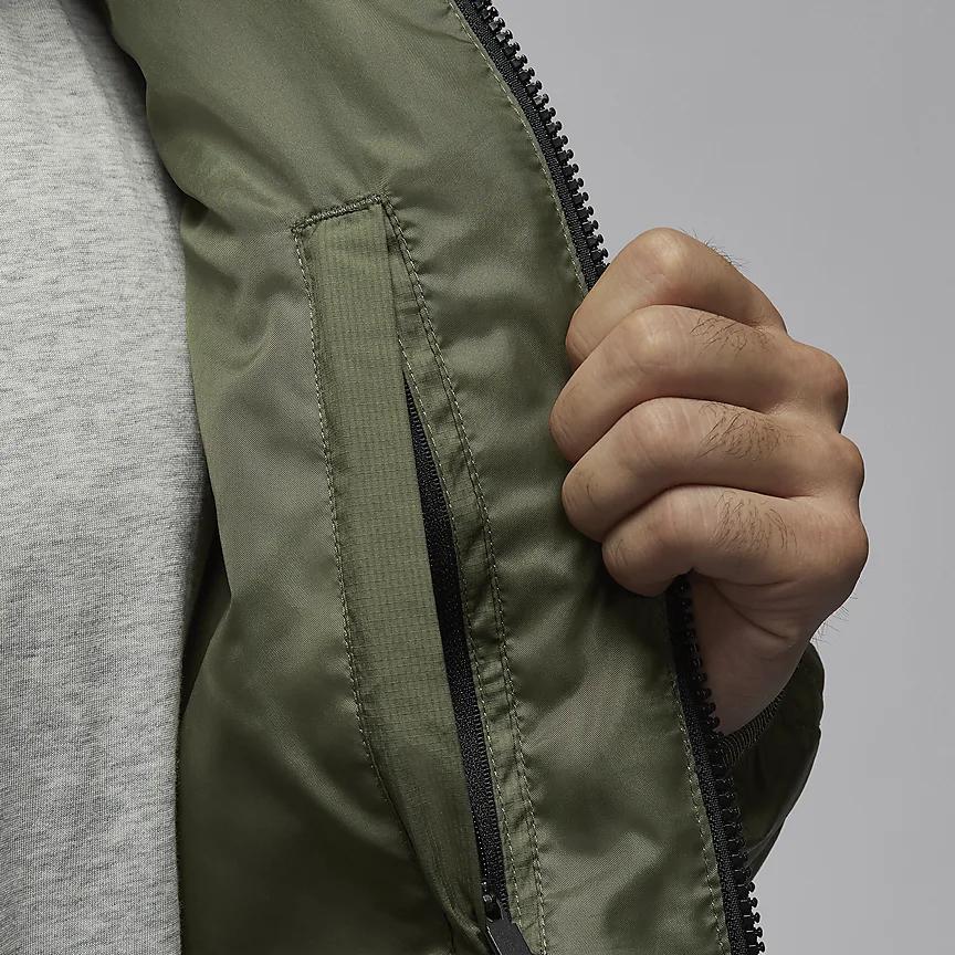 Jordan Спортивная удобная куртка Therma-FIT с капюшоном и застежкой-молнией, с длинным рукавом, мужские куртки оливково-зеленого цвета FZ3163-222