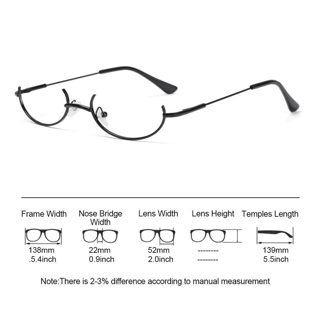 Half Frames Glasses Frame Fashion No Lens Myopia Cosplay Party Decoration Eyewear Metal Photography Eyeglasses Frame