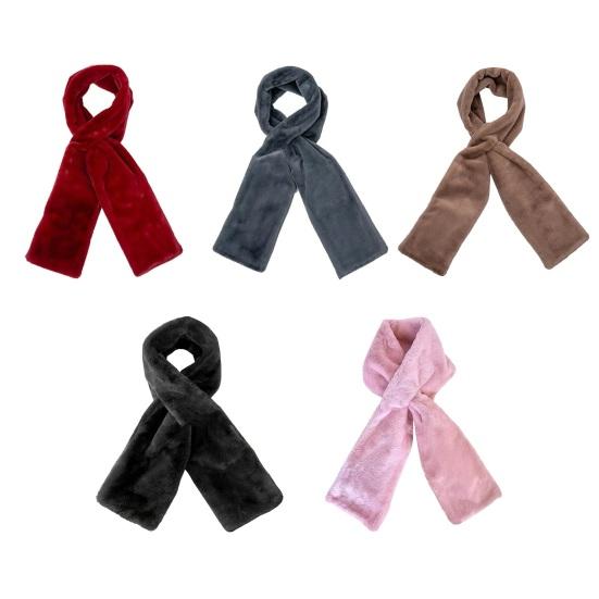 Шарф со скрытой молнией однотонный мягкий удобный теплый унисекс зимний шарф кошельки телефоны карман искусственный мех шарф-петля