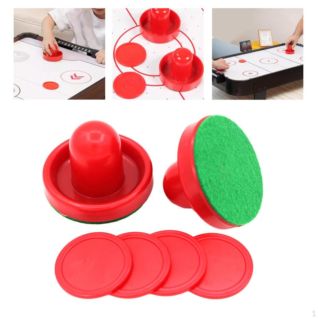 Air Hockey Game Set with Green Felt Pushers and Pucks
