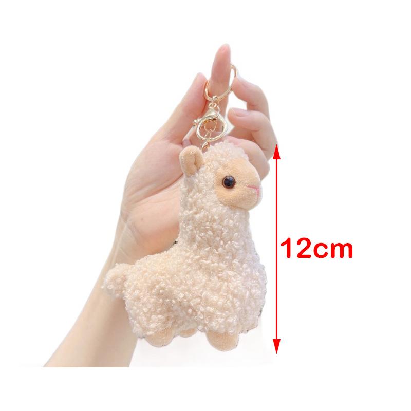 Cartoon Cute Alpaca Plush Pendant Creative Kawaii Doll Keychain Student Backpack Decoration Accessories Birthday Gifts