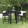 Maison Exclusive - Ensemble de bar de jardin 5 pcs et coussins Résine tressée Noir