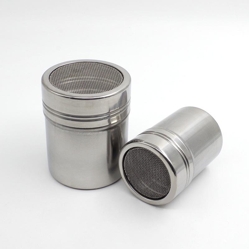 2pcs Stainless Steel Coffee Chocolate Shaker Cocoa Coffee Powdered Sugar Flour Sieve Shaker
