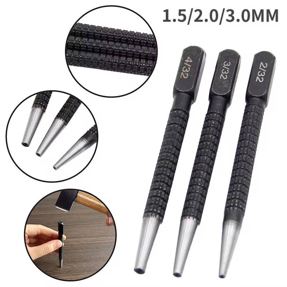 1/3Pcs Universal Center Punch 1.5/2/3mm Carving Scribing Locator Metal Drill Metal Wood Marking Drilling Alloy Steel