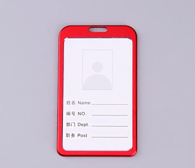 Office Metal Work Identity Badge ID Card Holder Aluminium Alloy Employee Name Cover Business Case Credit Card Holder Wallet