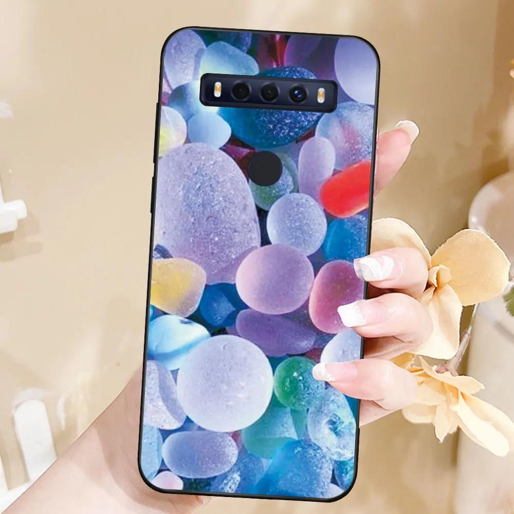 Чехол для TCL 10 SE Чехол ТПУ Мягкий Силикон Модный Телефон Funda Для TCL 10SE Задняя Крышка T766H T766J T766U T766A Чехол Capa Мраморный