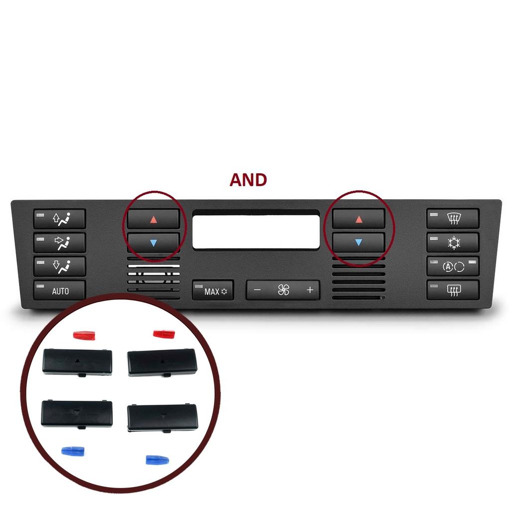 BDP88-13 4 Pcs Air Conditioner Climate Control Panel Up Down Button Cover Set for BMW X5 E53 2000-2006 E39 1996-2003 64116915812