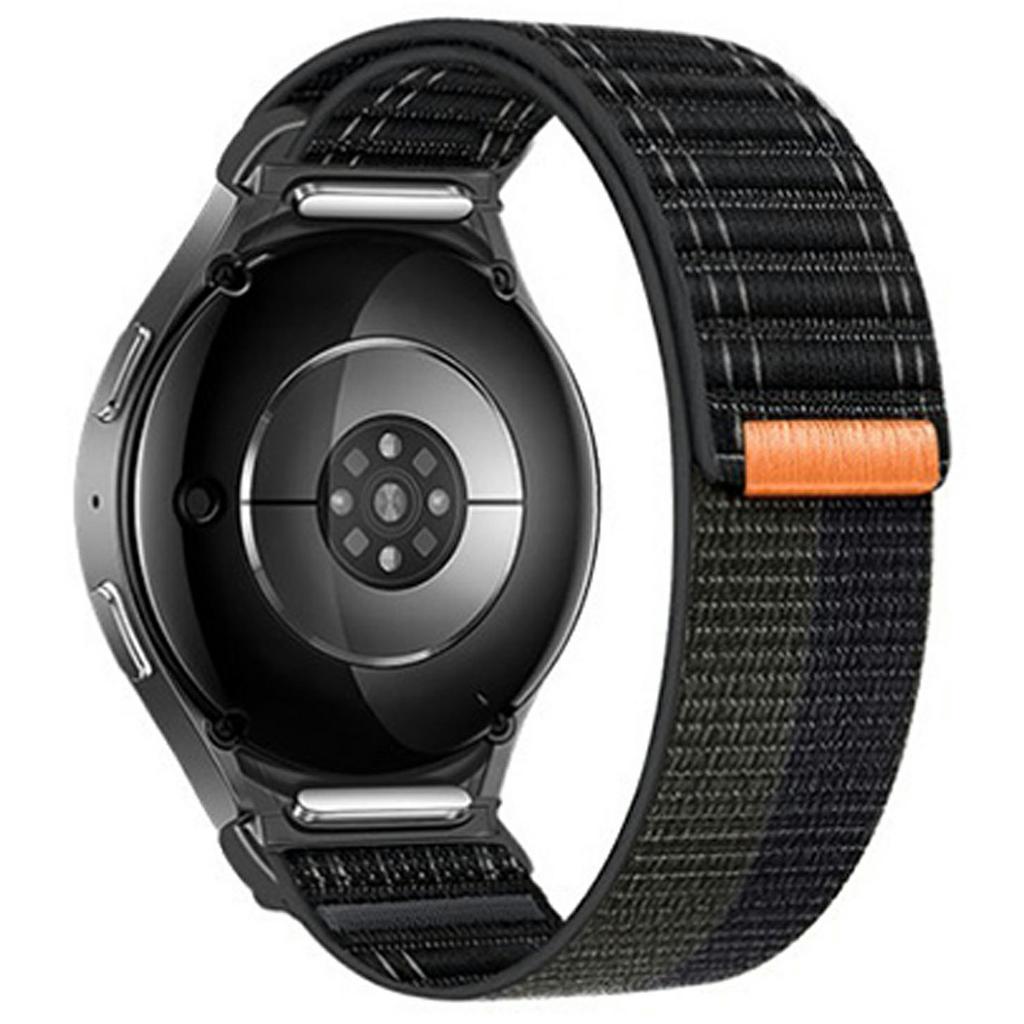 For Samsung Galaxy Watch7 44mm / 40mm Watch Band Quick Release Button Wave Pattern Magic Tape Nylon Wrist Strap