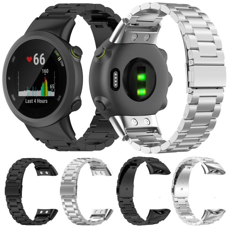 Three‑Beads Stainless‑Steel Metal Replacement Watch Band Strap For Garmin Forerunner 45 / 45S / Swim 2