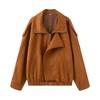 Kaslead New Women clothes Western Style Fashion Simple and Versatile Loose Suede Jacket