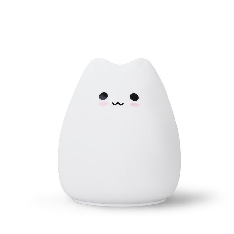 Glue pat lamp, cute cat silicone lamp, creative silicon colorful atmosphere mini gift, dry battery night light