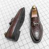Мужские кожаные мокасины без шнуровки, трансграничные - Business Casual, Модные, доступны больших размеров