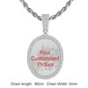 Personalized Photo Customized Pendant Necklace For Men Women Hip Hop Rock Ice Out Zircon Gold Color Fashion Jewelry Dropshipping