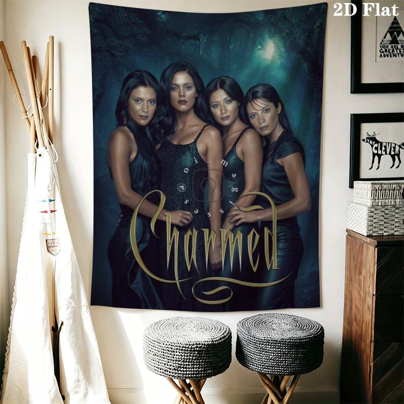 Charmed Wall Tapestry Aesthetic Wall Hanging Printed Fabric Blanket Decorative Tapestries for Bedroom Living Room Home Decor