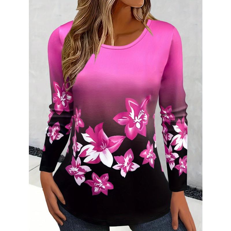 Vintage Leaves Floral 3D Print O-Neck Long Sleeve T-Shirt Fashion Women Clothing Casual Y2k Clothes Harajuku Female Clothing