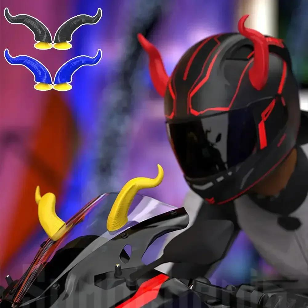 2Pcs  Motorbike Helmet Decoration Devil's Horns Style Motorcycle Helmet Accessories Stickers Cosplay Styling with Sucker