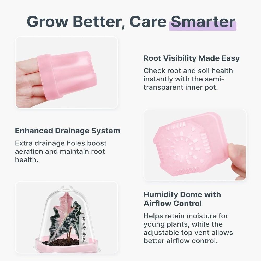Plastic Self-Watering Flower Pots Root View Nursery Pots New Hydroponic Planters Succulent Growing