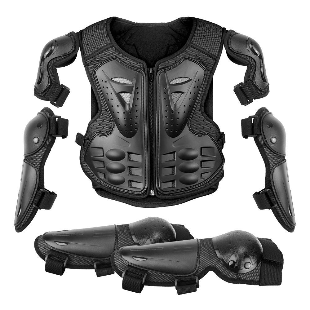 Kids' Mountain Bike & Motorcycle Protective Gear Set: Includes Knee Pads, Elbow Pads, Wrist Guards; Wear-Resistant for Skating, Cycling, and More.