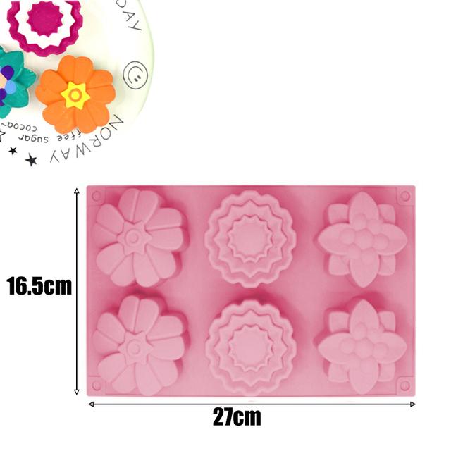 Форма для мусса для торта, цветок розы, хризантема, силиконовая форма для выпечки, лоток для кубиков льда, шоколадные конфеты, желе, кубик льда, маффин, мыло ручной работы