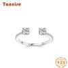 Tancise Classic 925 Sterling Silver  Zircon Ring Ladies Jewelry Wedding Promise Party Gift