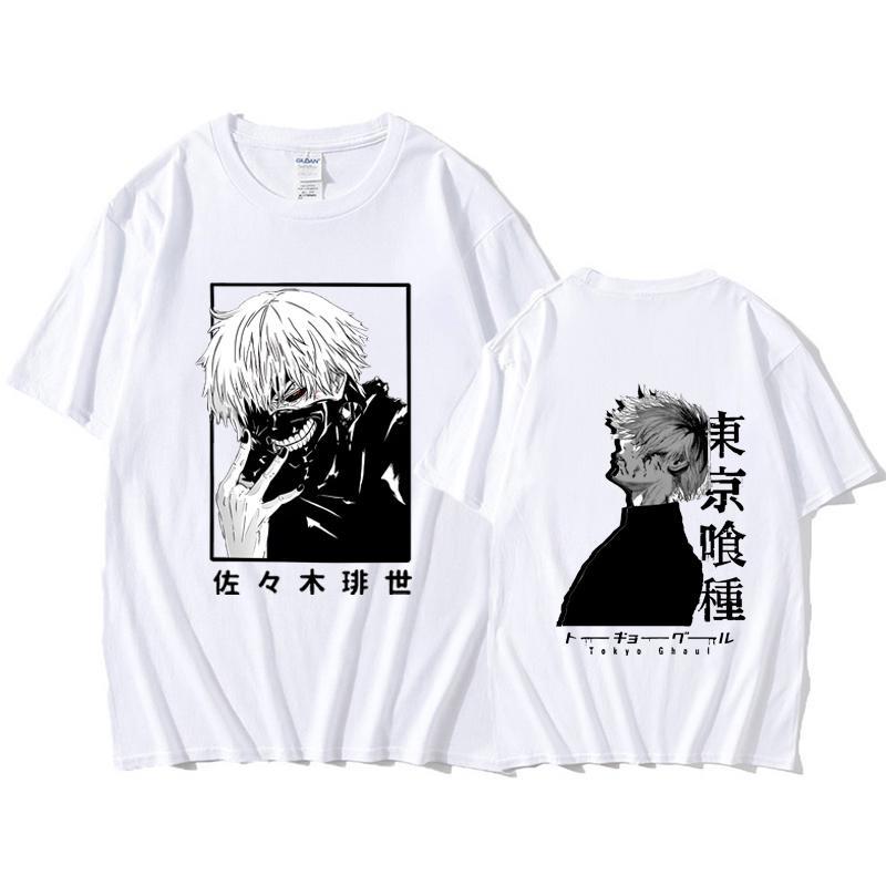 New Kaneki Ken T-shirt Men's Women's Fashion Anime Printed T Shirt Summer Casual Crew Neck Loose Short Sleeve Tee