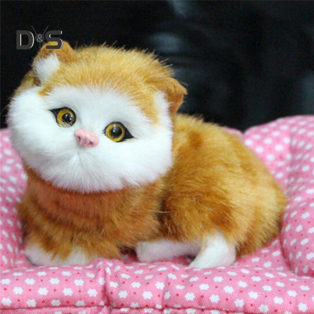 Mom&Me Animal Doll Plush Sleeping Cats Toy with Sound Kids Birthday Gift