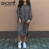 Long Women's Hoodie Casual Dress Women