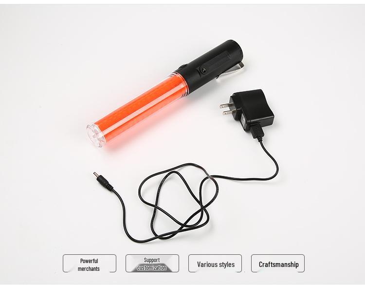 26CM Rechargeable Flashing Traffic Control Baton - Concert Fluorescent Stick
