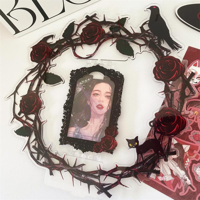 Подставка для фотографий Thorn Rose, акриловый идол, периферийное устройство, 3-дюймовый дисплей для коллекции фотографий, вращающаяся фоторамка