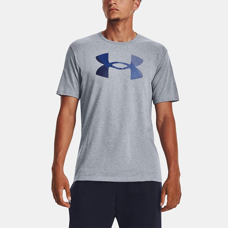 Under Armour T Shirts Men's Gray Crew Neck Moderate Straight Fit 1379451-035