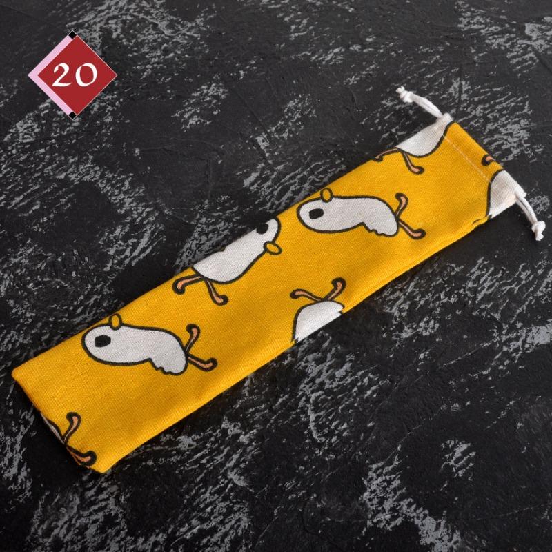 Японский стиль DIY дорожная сумка для хранения карман на шнурке соломенная посуда портативная сумка на шнурке ложка палочки для еды тканевая сумка