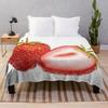 Свежая клубника Фланелевый плед для дивана, кушетки, кровати, одеяло для гостиной, размер Кинг, Квин, супермягкий, теплый, легкий