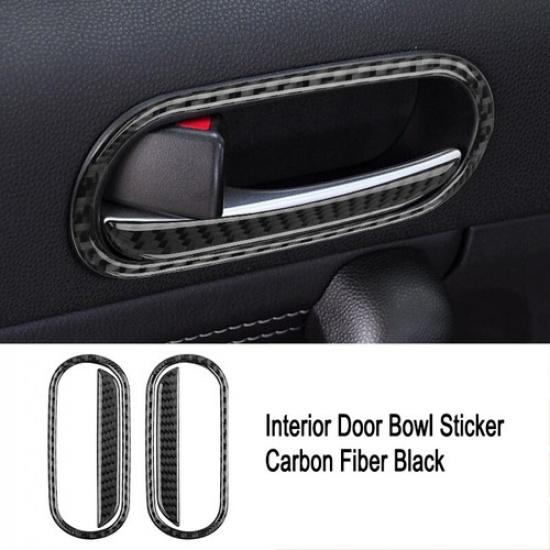 4Pcs For Mazda MX-5 Miata 2009-2015 Carbon Fiber Door Handle Bowl Sticker Cover