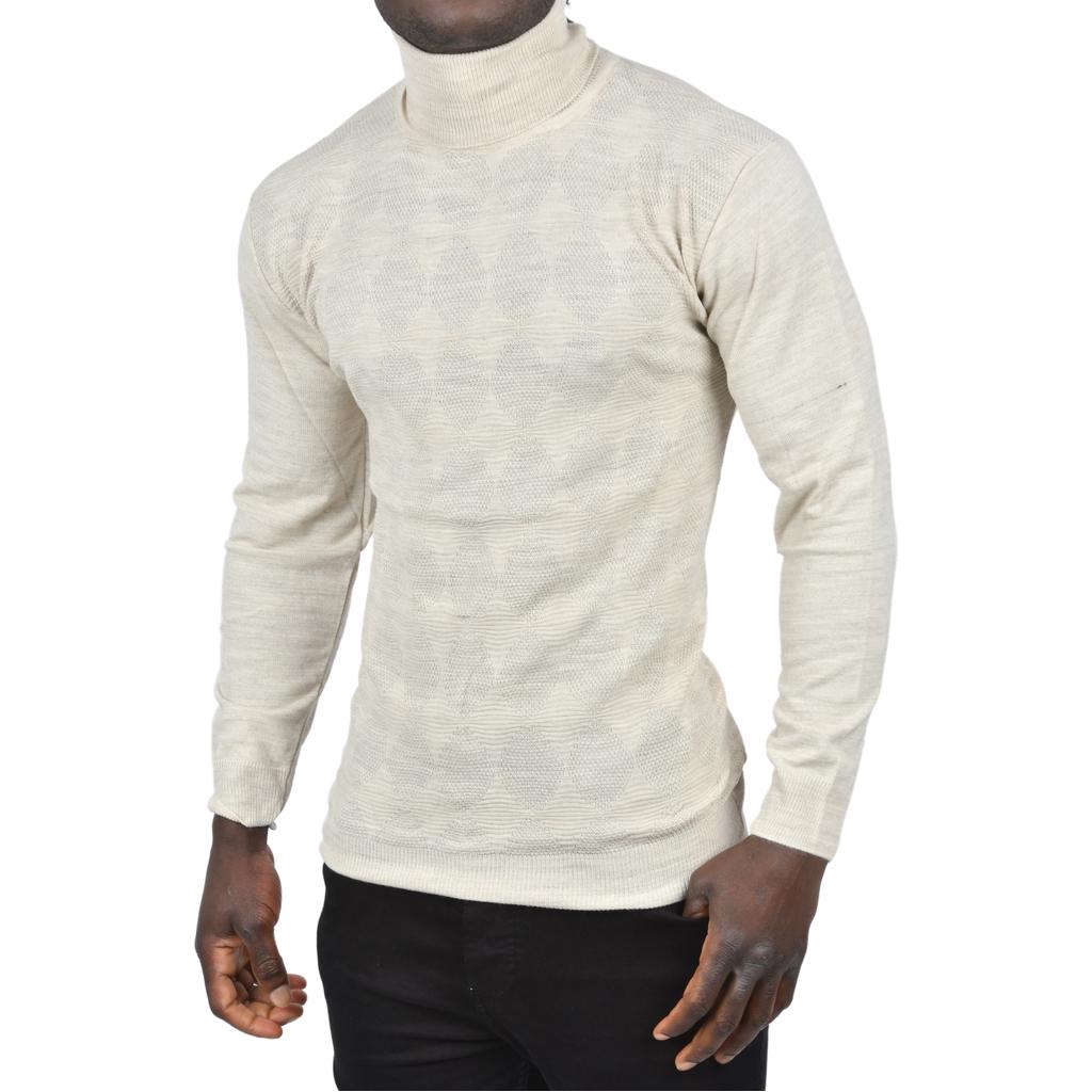 DeepSEA Slim Fit Diamond Patterned Full Turtleneck Knitwear Водолазка свитер 2505507
