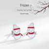 Европейские и американские милые серьги-гвоздики из эпоксидной смолы в виде снеговика - Свежая, универсальная, милая мода для женщин на Рождество