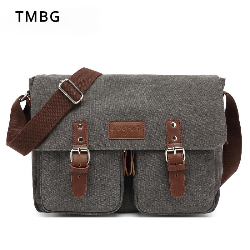 Fashion 16A Washing Canvas Shoulder Bag Retro Casual Messenger Bag Student Rucksack Crossbody Handbags for Men and Female Valentine's Day Gift